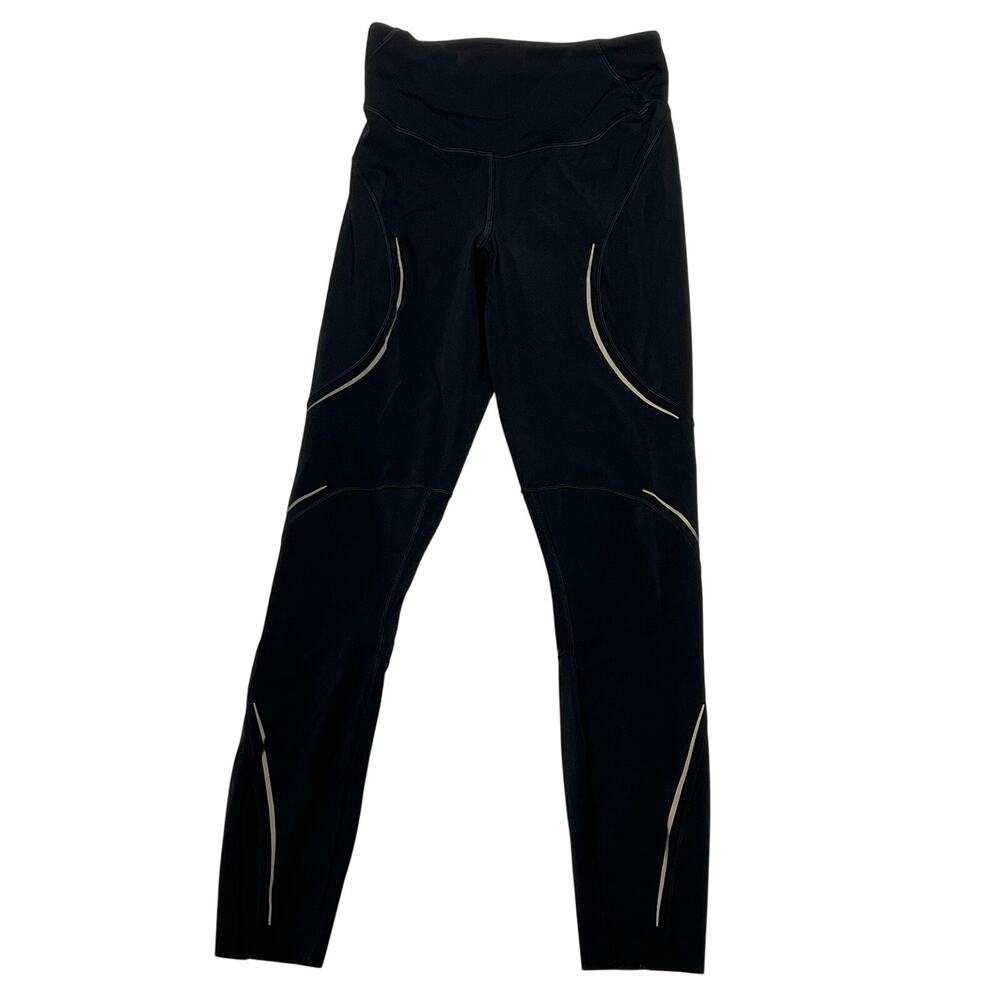 Lululemon Base Pace High Rise Reflective Tight Women 4 Black Leggings 25 Inseam - Picture 2 of 6